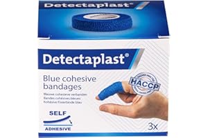 Detectaplast Pansements Smart imperméable, pansement autocollant pour blessures et foulures, rouleau de plâtre stérile pour la manipulation des aliments, 2,5 cm x 4,5 m, 3pcs.