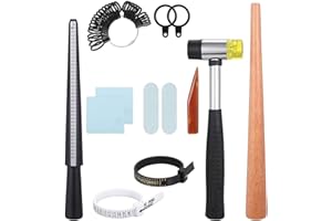 YINGLUOEU 11 Pezzi Misuratore di Anelli Mandrino di Anello Set Strumenti Misurazione Anelli Sizer per Lucidatura Misurazione Anello Gioielli Diametro