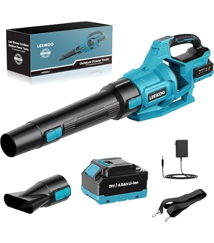 Soffiatore Per Foglie A Batteria 21V - Senza Fili, 5 Velocità, Turbo 1189 M³/h, Per Giardino E Cortile
