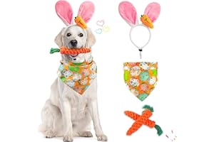 DORAKITTEN Easter Costume Set, Cute Bunny Ears Hat & Easter Egg Carrot Toys