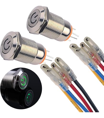ETOPARS 19 Mm Kippschalter 12V 5A – Wasserdichter Metall-Druckschalter Mit Blauer LED, EIN/AUS, Für Auto & Boot