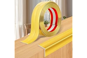 LEFUNOM Zierleisten selbstklebend Weichsockelleiste flexible Kantenschutz Wand Winkelprofil Winkelleiste Wandleisten (Goldenes, 4cm×3m)