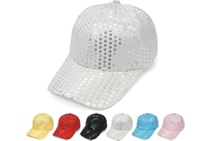 Initlove Kids Sequin Baseball Caps Bling Sparkly Parent-Child Baseball Cap for Parties Festivals and Performances