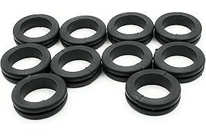 THE HOME FUSION COMPANY 10 x PVC Electrical Wiring Black Back Box Grommets Open 20mm