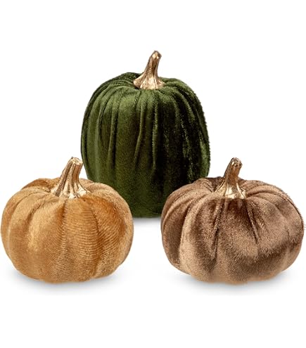 2-tlg. Holzkürbis-Dekoration Set Orange & Khaki (Ø19 Cm) - Herbst & Halloween Deko Für Zuhause