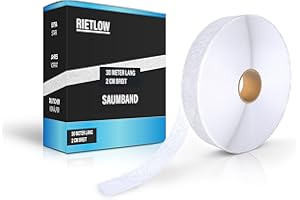 RIETLOW Nastro orlo termoadesivo - Extra Forte 30 Metri - Nastro termico da 20mm di larghezza - Tessuto per orlo di alta qualità in poliammide - Nastro per tende - Nastro termoadesivo per orli - Hemming Tape