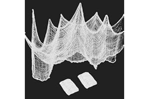 Topeedy 2 Pack White Halloween Spooky Creepy Cloth, 80 * 215cm White Netting Cotton Gauze, Scary Halloween Decoration For Home Windows Wall Outdoor Party-32 * 85inch