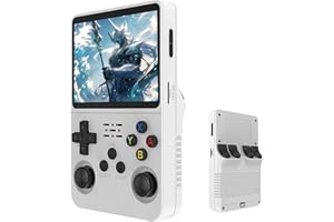 Werwing R36S Console de jeu rétro, écran IPS de 3,5", carte TF de 64 Go avec plus de 10 000 jeux préchargés, appareil de jeu portable Linux OS (blanc)