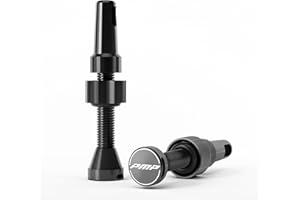 PMP Valvole Tubeless mtb Universali con strumento di rimozione core integrato | Base conica compatibile con mousse | Ghiera maggiorata per l'utilizzo senza attrezzi | Presta standard | 50 mm.