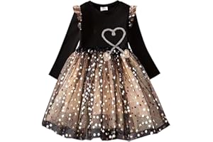 DXTON Robes pour Filles Robe Motif Licorne Robe Princesse Party Girl Vêtements 2-8 Ans