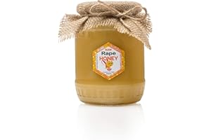 NATURAL FOOD Le miel de colza, pur & brut | 1,1 kg | Le miel provient directement de l'apiculteur polonais | Frais | Miel dans un bocal en verre