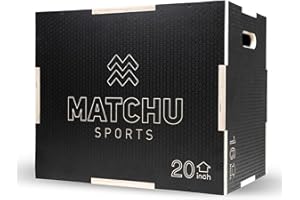 MATCHU - Plyo Box - Box Jump - Box Jump Box - Réglable - Surface antidérapante - Capacité de Charge jusqu'à 300 KG - Facilement transportable - Bois - Noir