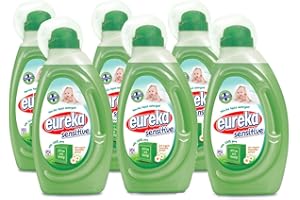 EUREKA S.A Eureka Hellas S.A. Sensitive Flüssigwaschmittel mit Olivenölseife und Bio-Kamillenextrakt, 1L, 6er Pack (6 x 1L)
