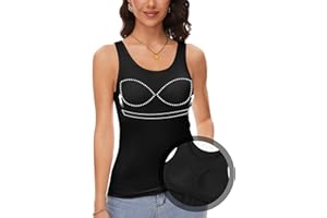 ANYFITTING Débardeurs pour Femmes avec Soutien-Gorge Intégré Débardeur de Yoga sans Manches à Col Rond Haut de Soutien-Gorge Rembourrées de Base d'été S-3XL