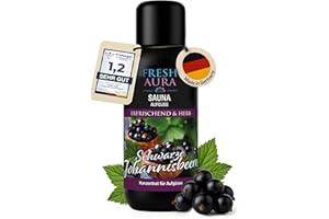 ‎FRESH AURA FRESH AURA Saunaaufguss Konzentrat – Sauna Aufgussmittel Schwarze Johannisbeere – Sehr ergiebiger und langanhaltender Saunaduft – Erfrischend und Herb | Made in Germany (100ml)