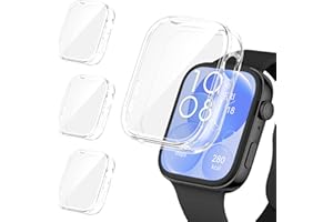 Etui Kamita kompatybilne z Huawei Watch Fit 3, miękkie etui z tworzywa TPU, z osłoną ekranu, odporne na wstrząsy, pełne pokrycie, ochronne do Huawei Watch Fit 3, przezroczyste x 3 szt