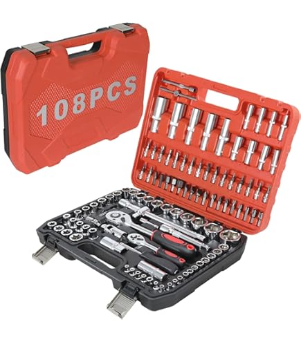 Set Completo Di Chiavi Rockforce 108 Pezzi, Uso Meccanico Professionale, Con Cricchetto, Bussole - Foto 11