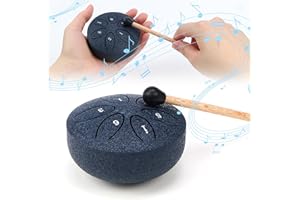 VAIAV Steel Tongue 6 Pollici 11 Note Drum Handpan Strumento Musicale Mini Tamburo in Acciaio Maggiore Accordato Tamburi in Acciaio con Bacchette