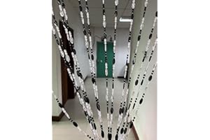 ZiDeTang Acrylic Beaded Door Curtain Décor Tassel Room Divider Curtain (Black, 100cm by 195cm)