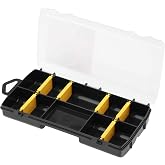 STANLEY Storage Organizer 9 in, 10 Compartments, STST81679-1 | Transparent lid, easy access compartments, built-in ruler, rem