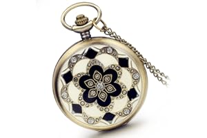 Lancardo Orologio Uomo Donna da Tasca con Catena in Metallo Quadrante Digitale Strass Caso Modello