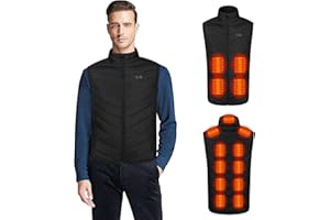 Bwaliffury Chaleco Calefactable Hombre, Chaleco Eléctrico Calefactable 3 Niveles de Temperatura, 15 Zonas de Calefacción Chaleco Calefactable, para Esquí Camping Caza Pesca Moto