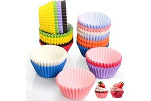 Muffinsformar i papper, 500 stycken minimuffinsformar i papper, muffinsformar i papper med 10 färger, cupcake-formar, minimuf