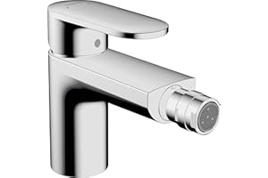 hansgrohe Vernis Blend - Rubinetto per bidet con scarico a tirante, Miscelatore monocomando per bidet con altezza bocca 80 mm, cromo, 71210000