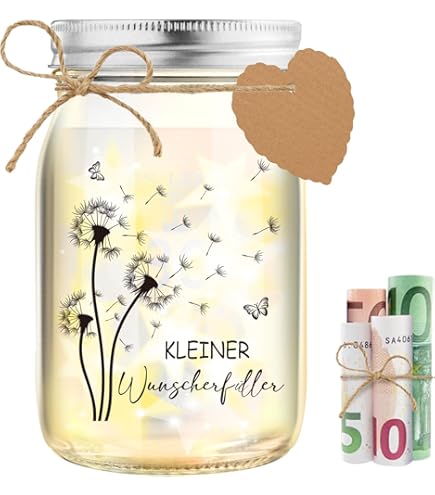 Wunscherfüller Geldgeschenk Flasche Mit LED Licht - DIY Geschenkidee