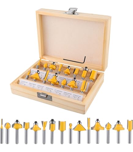 Kit 15 Frese Per Legno Con Gambo 6mm - Per Fresatrici E Pantografi, Ideale Per Scanalature E Cornici