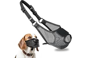 WPPQWP Bozal para Perro, bozal para Perros Grandes, medianos y pequeños, máscara de Malla Suave, Permite jadear y Beber, Ajusta mordeduras, ladridos y Comida, Longitud Ajustable (M)