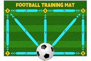 ZIKSUN Football Training Mat, 60*90CM/23.7*35.5Inch Non- Slip Shock Soccer Mastery Mat, Football Games Ball Control Training Skill, Footstep Sports Practice Mat Equipment, Gifts for Teenagers Kids Boy
