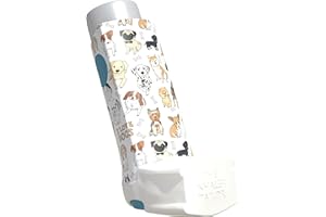 The Inhaler Tailor Cover for Ventolin and Shorter Style Inhalers in Over 30 Designs – Vegan Leather Case for Kids and Adults – Handmade in England (I Love Dogs, Ventolin Style)