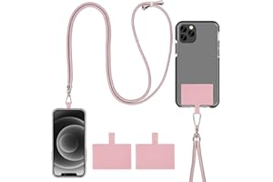 QUNFA Universelle Handykette, Lanyard, verstellbar und abnehmbar, Kompatibel mit iPhone/Samsung/Huawei.（Roségold）