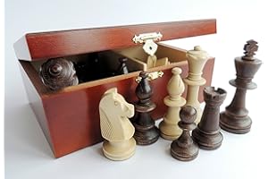 Pièces d'échecs en Bois pondérées Master of Chess Professional Staunton (Staunton n ° 5 dans Une boîte en Acajou)