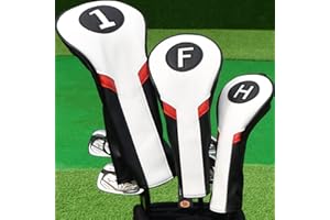 BIG TEETH Golf Club Wood Head covers for Driver/Fairway/Hybrid/1FH/Irons White&Black&Red PU Leather