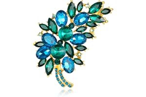 Oenothera Broche De Plumas De Diamantes, Broches De Bisuteria, Broche de cristal, para chaqueta de abrigo, bufanda, chal, sombrero, insignias, accesorios de joyería regalos