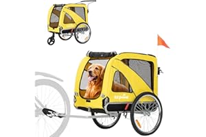 SEPNINE Remorques Vélo pour Chiens XL, Remorque 2 en 1 Pliable avec Parking Brake, Remorque pour Vélo De Jogging, Convient Aux Chiens De Grande Taille, Charge Maximale 40 Kg