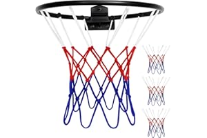 NOTOKE 3 Stück Klein Basketballnetz, Basketball Ersatz Netz, Mini Basketball Hoop Ersatz Netz, für Körbe 20-26 cm, Basketballnetz 8 Schlaufen, für den Austausch von Netzen im Innen- und Außenbereich