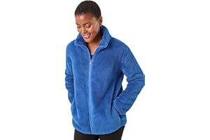 Roman Originals Soft Sherpa Fleece Jacket for Women UK - Ladies Autumn Everyday Winter Holiday Pull-On Comfy Soft Vacation Work Teddy Coat