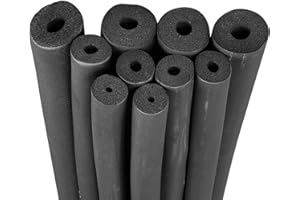 GENERIC Tubo Isolamento Tubi in Schiuma, Diametro Interno 6-110mm, Spessore 9/15/20mm, per condutture Interne ed Esterne Impermeabile Ignifugo, Lunghezza 1,7m/1,8m(76mm x 20mm)