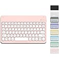 LEVADA PLUS Wireless Bluetooth Rechargeable Keyboard, Universal Bluetooth Keyboard, Portable Keyboard, Suitable for iOS Android Windows iPad iPhone Tablets Smartphones PC MacBooks (Pink)