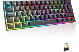 ‎EMPIRE GAMING EMPIRE GAMING - Nowość 2024 - K246 bezprzewodowa klawiatura gamingowa kompaktowa TKL 65% WiFi Wireless Typ-C – mechaniczne przełączniki MX-Red (DE-QWERTZ) - do PC/PS4/PS5/Xbox - RGB 22 efekty - 62