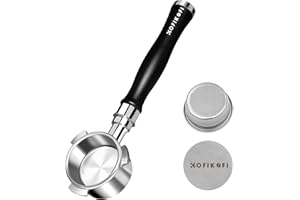KOFIKOFI Bottomless Portafilter 51mm with Puck Screen and Stainless Steel Filter Basket, Espresso Naked Portafilter 3 Ears for Delonghi Dedica EC680 /EC685 and Smeg & EUPA Coffee Machines