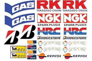 GAMESMONKEY Set de 22 pegatinas para moto de patrocinadores para SBK, Honda, Yamaha, Ducati, Suzuki, BMW o Aprilia