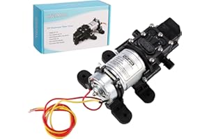 HSEAMALL DC 12V pompe à eau à membrane haute pression, pompe de pulvérisateur électrique auto-amorçante avec interrupteur de pression 100PSI 4L/Min pour RV caravane bateau nettoyage