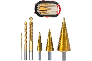 DZDSBB 6 szt. zestaw bitów do piły: piła zestaw bitów tytanowych Milling Cutter 4-12 4-20 4-32 mm 3 6 8 mm, HSS, do metalu / cienkiego arkusza żelaza / drewna / plastiku, pikowana wiertarka do metalu, Woodworking Metal Core Hole Opener