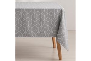 GAMUSI Mantel Antimanchas geométrico Line Gris 140x180 cm