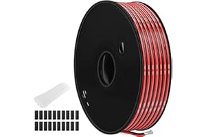 THUN-CT 2,08 mm² (14 AWG) Cavo silicone rosso e nero accoppiato, 25m, flessibile e resistente al calore, filo in rame stagnato, per strisce LED, 12V/24V DC, progetti elettrici e fai-da-te