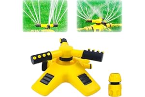 WIEERDA Garden Sprinkler, 360 Degree Rotating Lawn Sprinkler with 3 Adjustable Arms, Multipurpose Yard Sprinkler for Large Areas Watering Plants and Kids Playing
